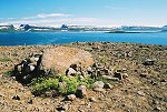 Fjord Ísafjarðardjúp, v pozadí ledovec Drangajökull