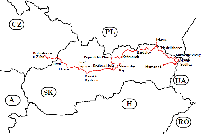 Alpy 2004 - mapa cesty