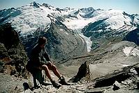 Výhled z Mt. Ansted na Dart Glacier