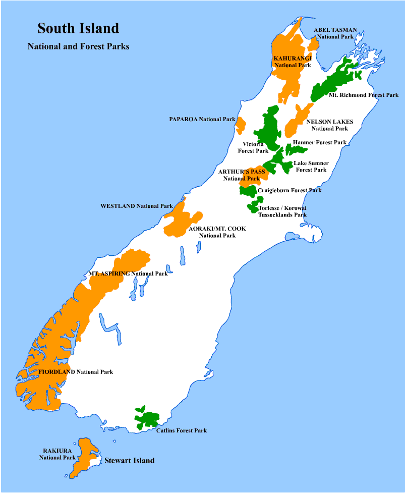 Map of National and Forest Parks