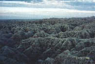 Nrodn park Badlands ped vchodem slunce